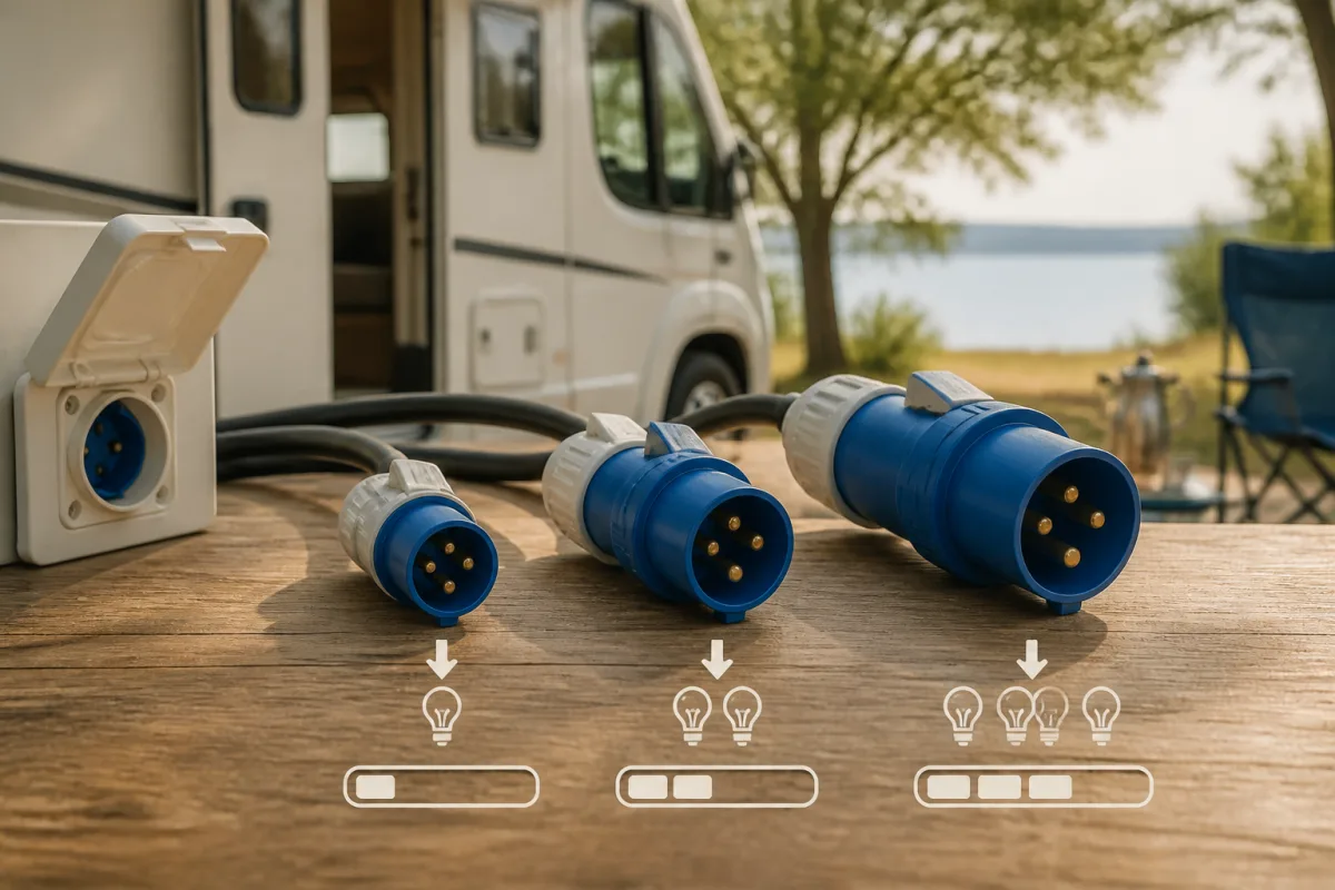 Schéma de conversion ampères fois 230 volts égal watts avec exemples pour 6 A, 10 A, 16 A